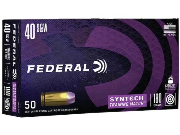 Federal Syntech Training Match Ammunition 40 S&W 180 Grain Total Synthetic Jacket