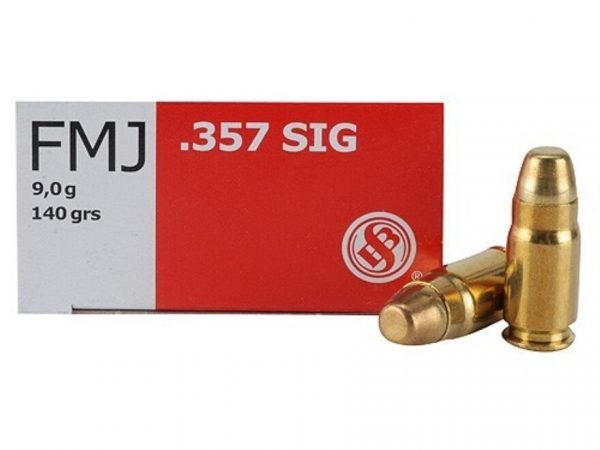 Sellier & Bellot Ammunition 357 Sig 140 Grain Full Metal Jacket 500 rounds