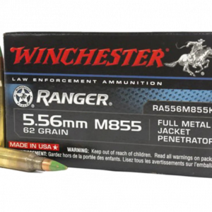 Winchester Ranger Law Enforcement Ammunition 5.56x45mm NATO 62 Grain M855 SS109 Penetrator Full Metal Jacket