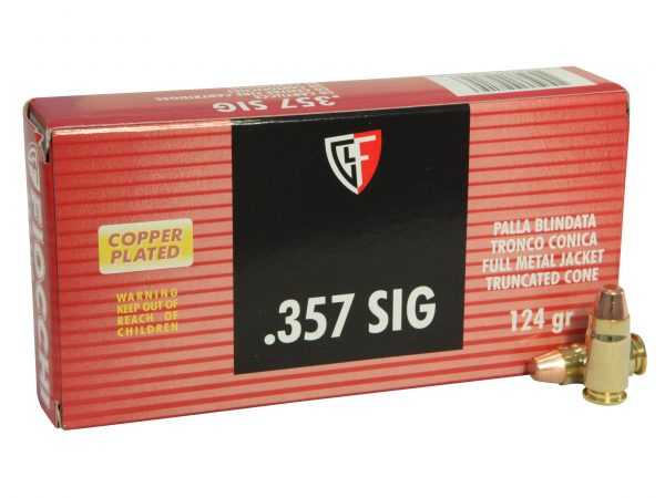 Fiocchi Shooting Dynamics Ammunition 357 Sig 124 Grain Full Metal Jacket Truncated Cone 500 rounds