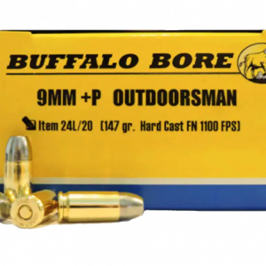 Buffalo Bore Ammunition Outdoorsman 9mm Luger +P 147 Grain Hard Cast Lead Flat Nose