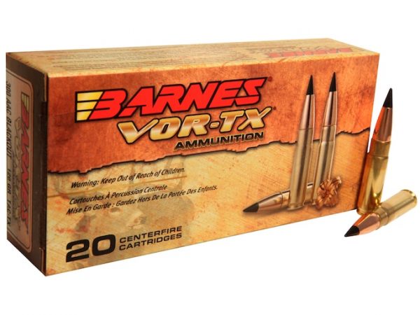 Barnes VOR-TX Ammunition 300 AAC Blackout 120 Grain TAC-TX Polymer Tipped Spitzer Boat Tail Lead-Free 500 rounds