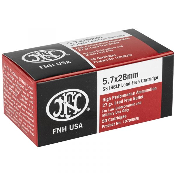 Federal FNH 5.7x28mm Ammunition SS198LF 27 Grain Green Tip Hollow Point Brick of 500 Rounds