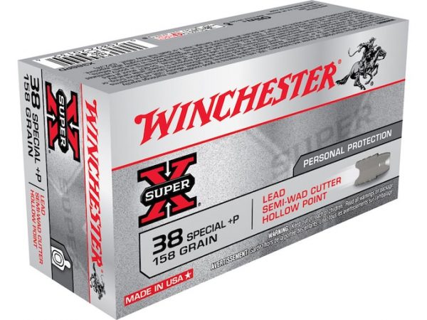 Winchester Super-X Ammunition 38 Special +P 158 Grain Lead Hollow Point Semi-Wadcutter 500 rounds