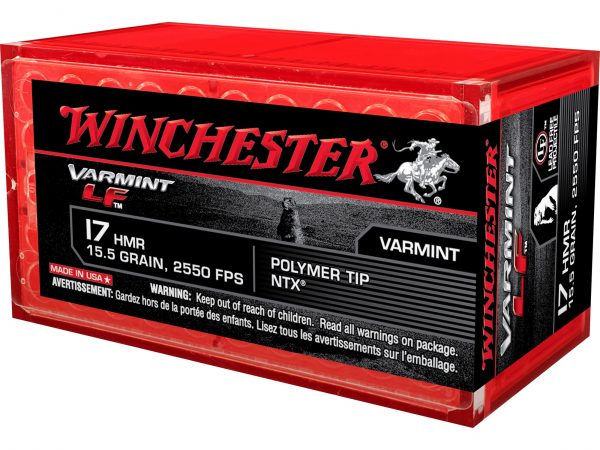 Winchester Varmint Ammunition 17 Hornady Magnum Rimfire (HMR) 15.5 Grain Hornady NTX Lead-Free