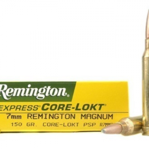 Remington Core-Lokt Ammunition 7mm Remington Magnum 150 Grain Core-Lokt Pointed Soft Point 500 rounds