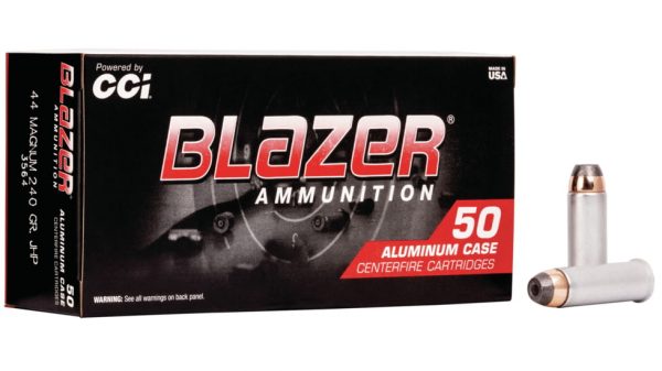 CCI Ammunition Blazer Aluminum .44 Magnum 240 grain Jacketed Hollow Point Centerfire Pistol Ammunition 500 rounds