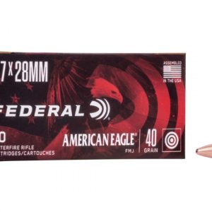 Federal Premium Centerfire Handgun Ammunition 5.7x28mm 40 grain Full Metal Jacket Centerfire Pistol Ammunition 500 rounds