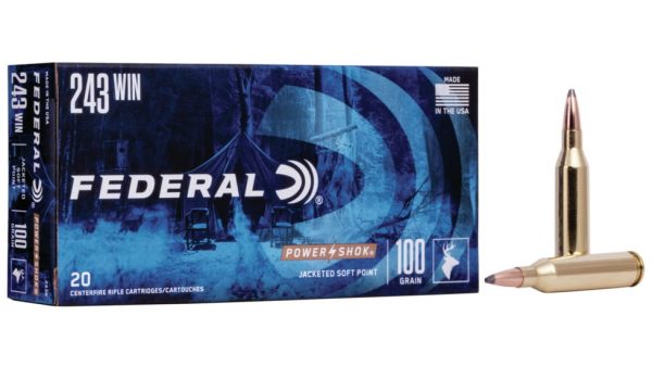 Federal Premium Power-Shok .243 Winchester 100 grain Jacketed Soft Point 500 rounds