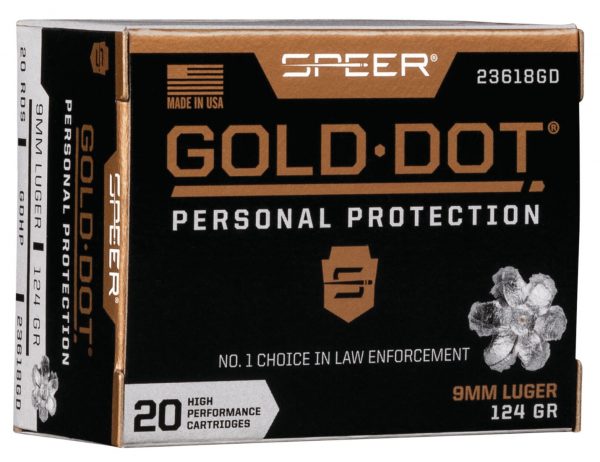Speer Gold Dot 9mm Luger 124 grain Gold Dot Hollow Point Centerfire 500 rounds