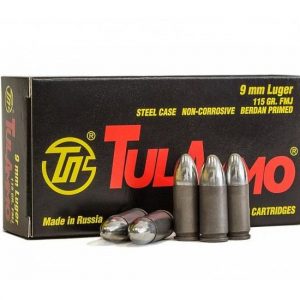 TulAmmo 9mm Luger 115 Grain FMJ Steel Ammunition 1000 rounds