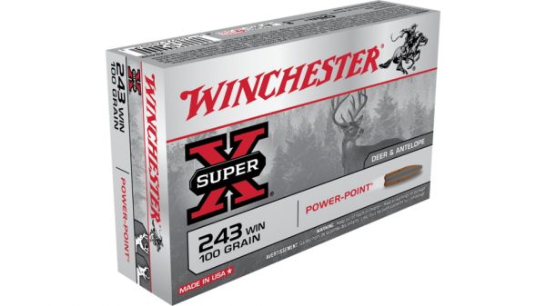 Winchester SUPER-X RIFLE .243 Winchester 100 grain Power-Point Brass Cased 500 rounds