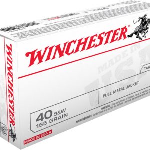 Winchester USA HANDGUN .40 S&W 165 grain Full Metal Jacket Brass Cased 500 rounds