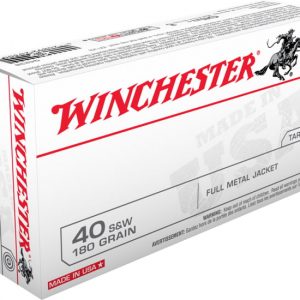 Winchester USA HANDGUN .40 S&W 180 grain Full Metal Jacket Brass Cased 500 rounds