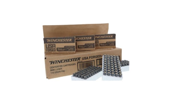 Winchester USA HANDGUN FORGED 9mm Luger 115 grain Full Metal Jacket Steel Cased 500 rounds